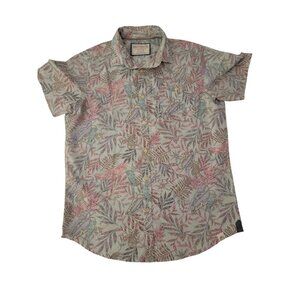 Free Planet Tropical Print Short-Sleeve Shirt Medium 70% Cotton 30% Polyester